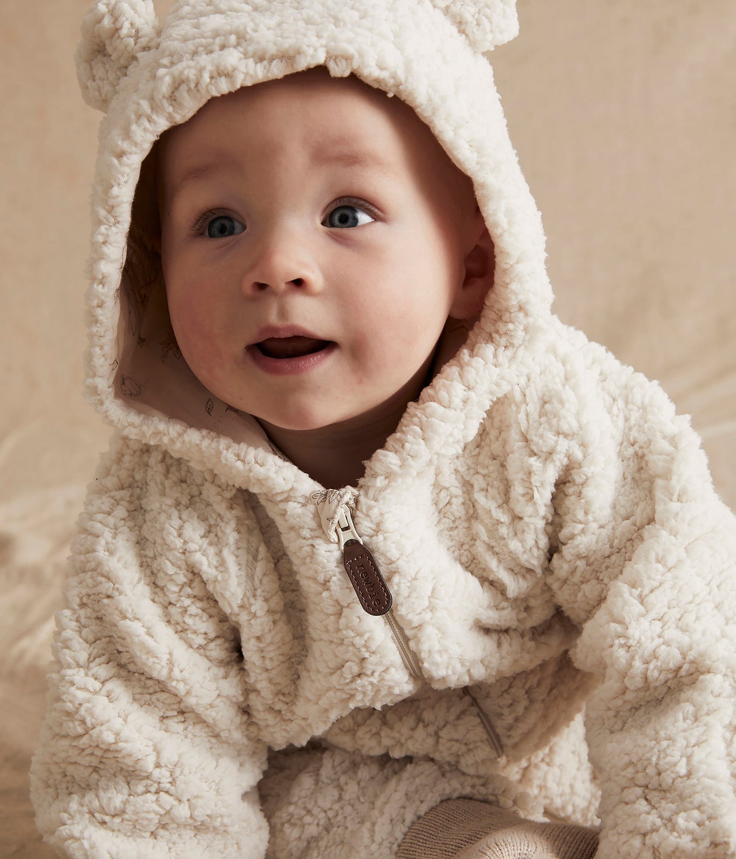 Baby white teddy coverall