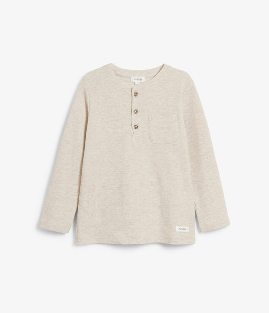 Kids beige waffle knit top