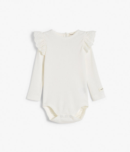 Baby white ribbed bodysuit