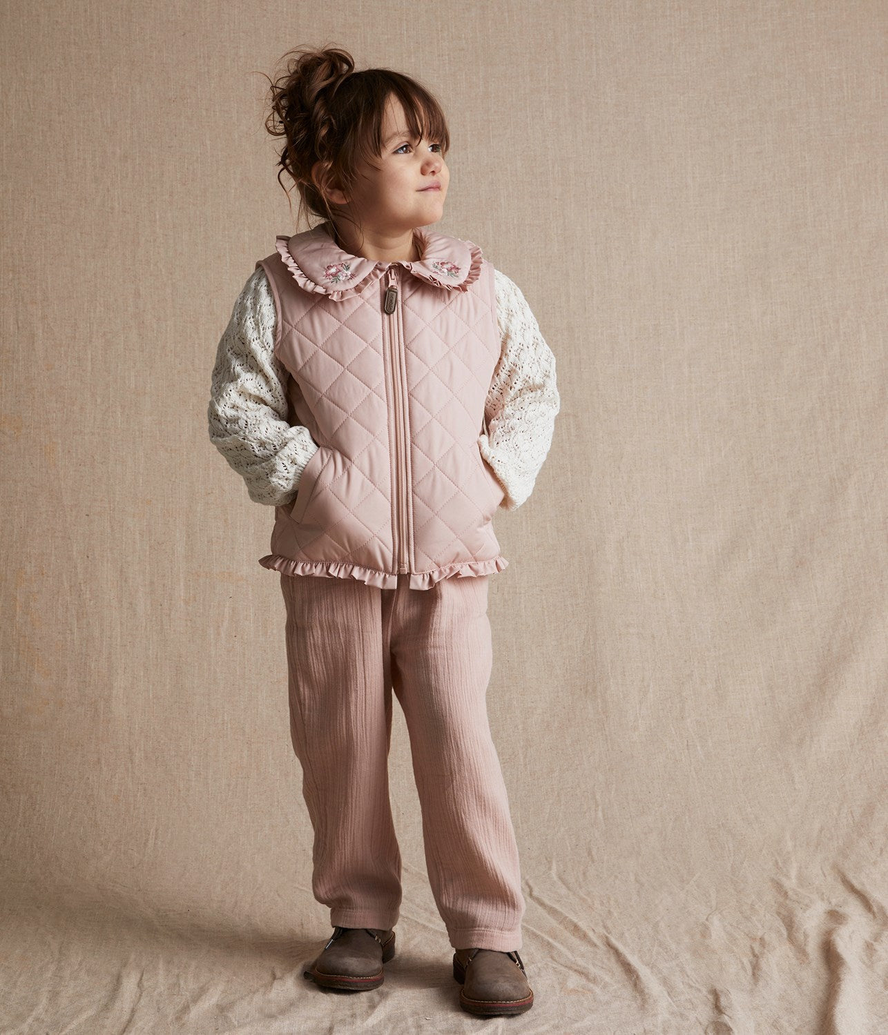 Baby & kids pink padded quilted gilet