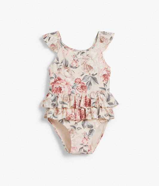 Baby pink floral bathing suit