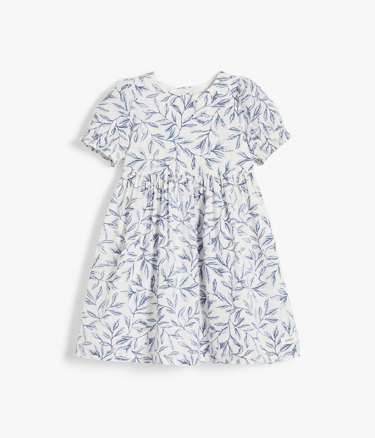 Baby & kids white blue-leafs dress