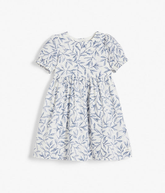 Baby & kids white blue-leafs dress