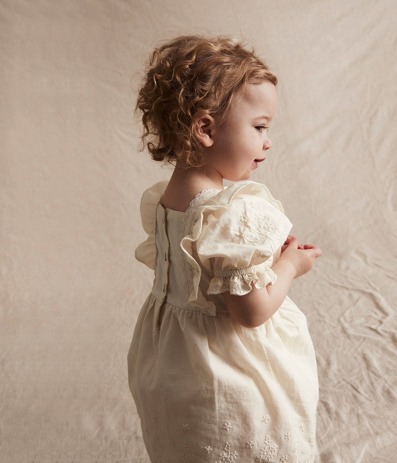 Baby white woven embroidery dress