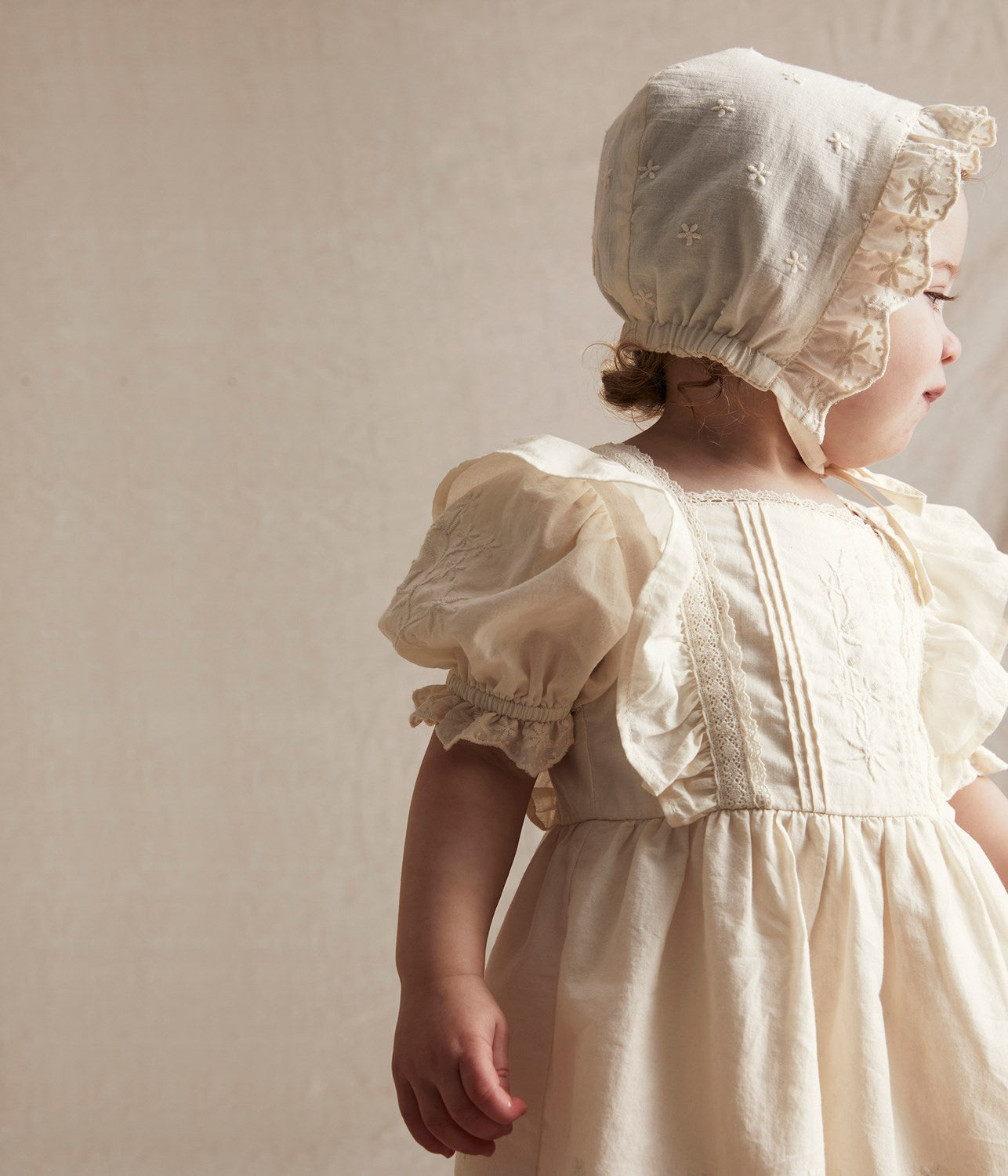 Baby white woven embroidery dress