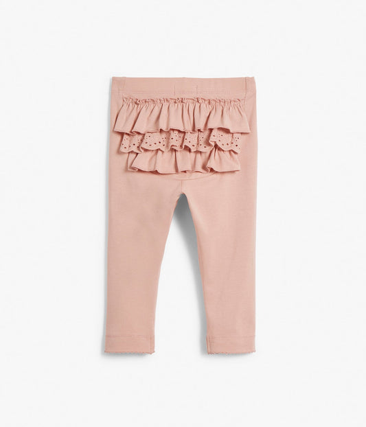 Baby pink ruffle leggings