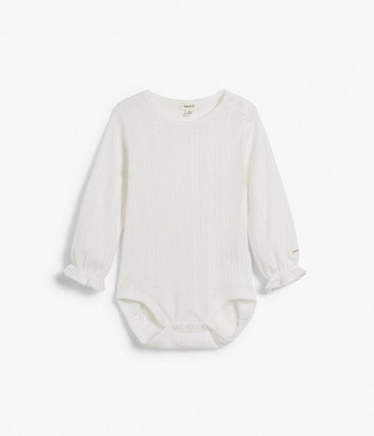 Baby white pointelle bodysuit