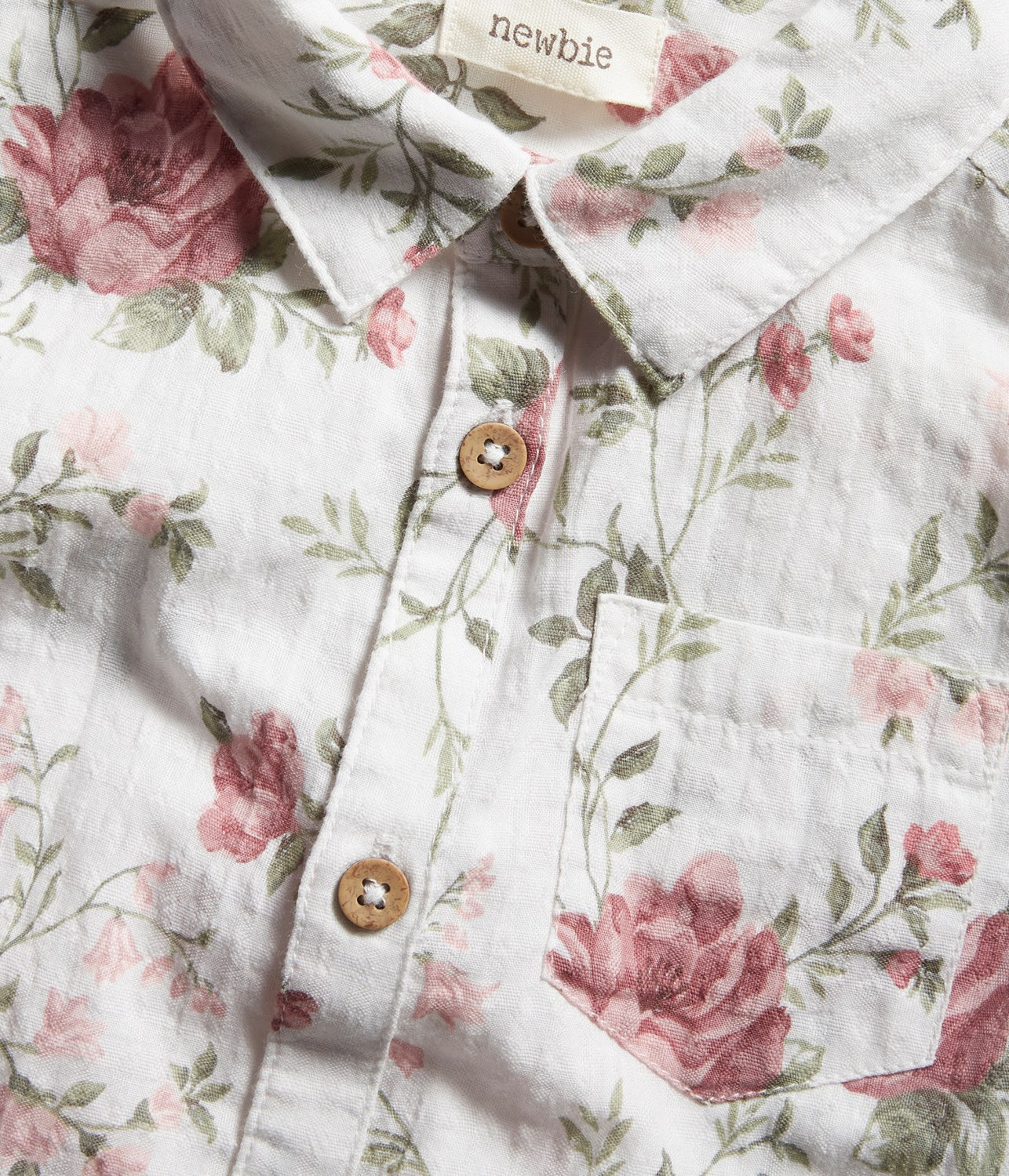 Baby white floral short-sleeved shirt