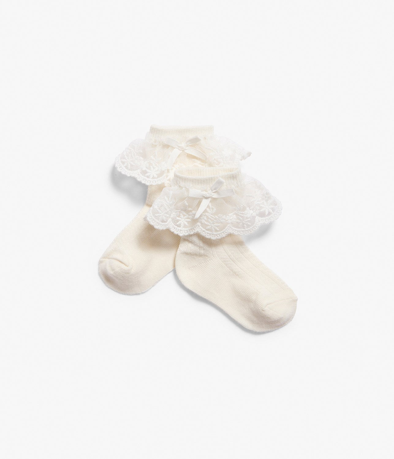 Baby cream white lace socks