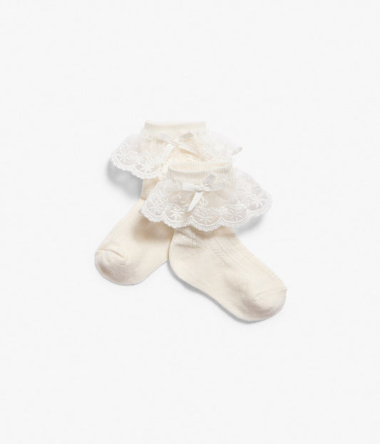 Baby cream white lace socks