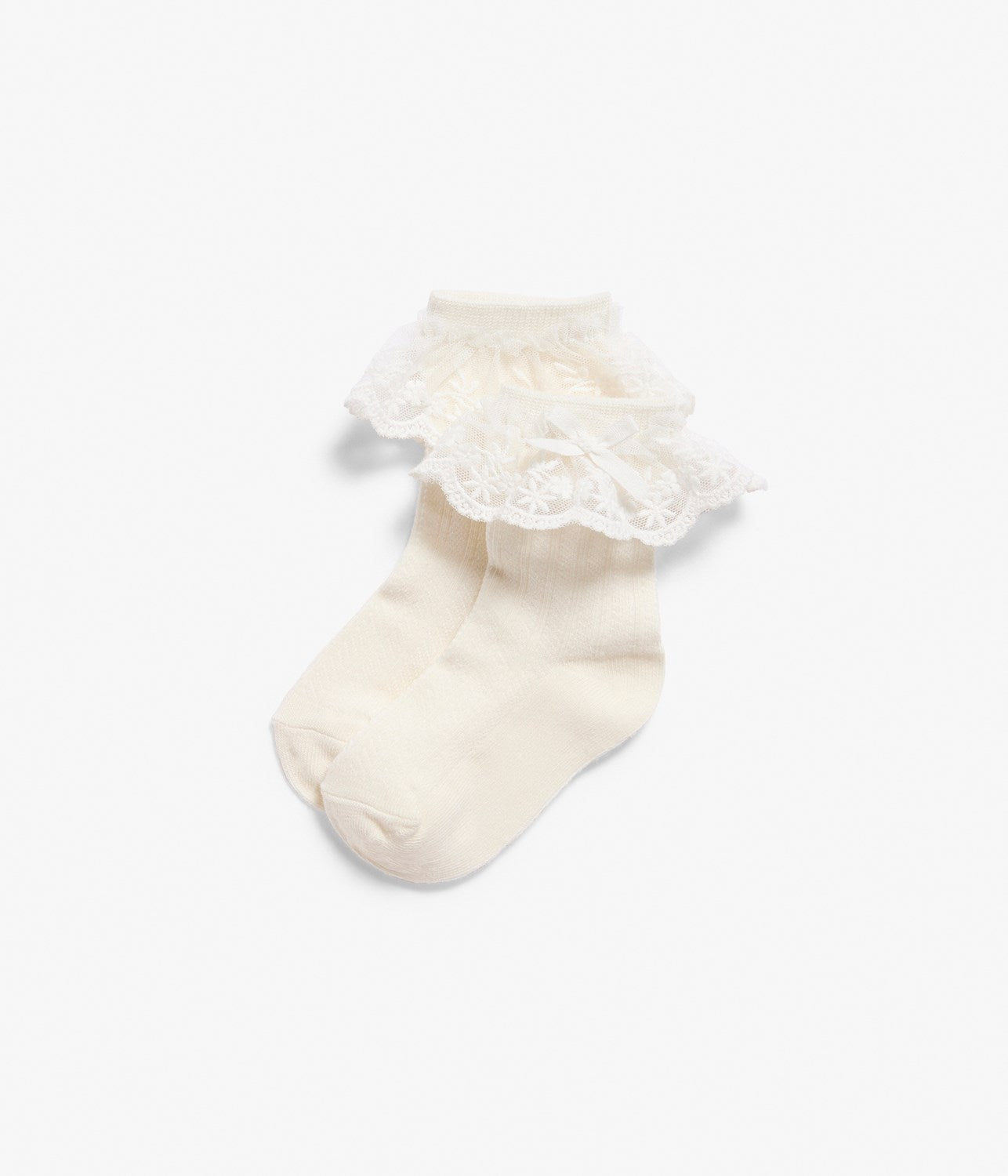 Kids cream white lace socks