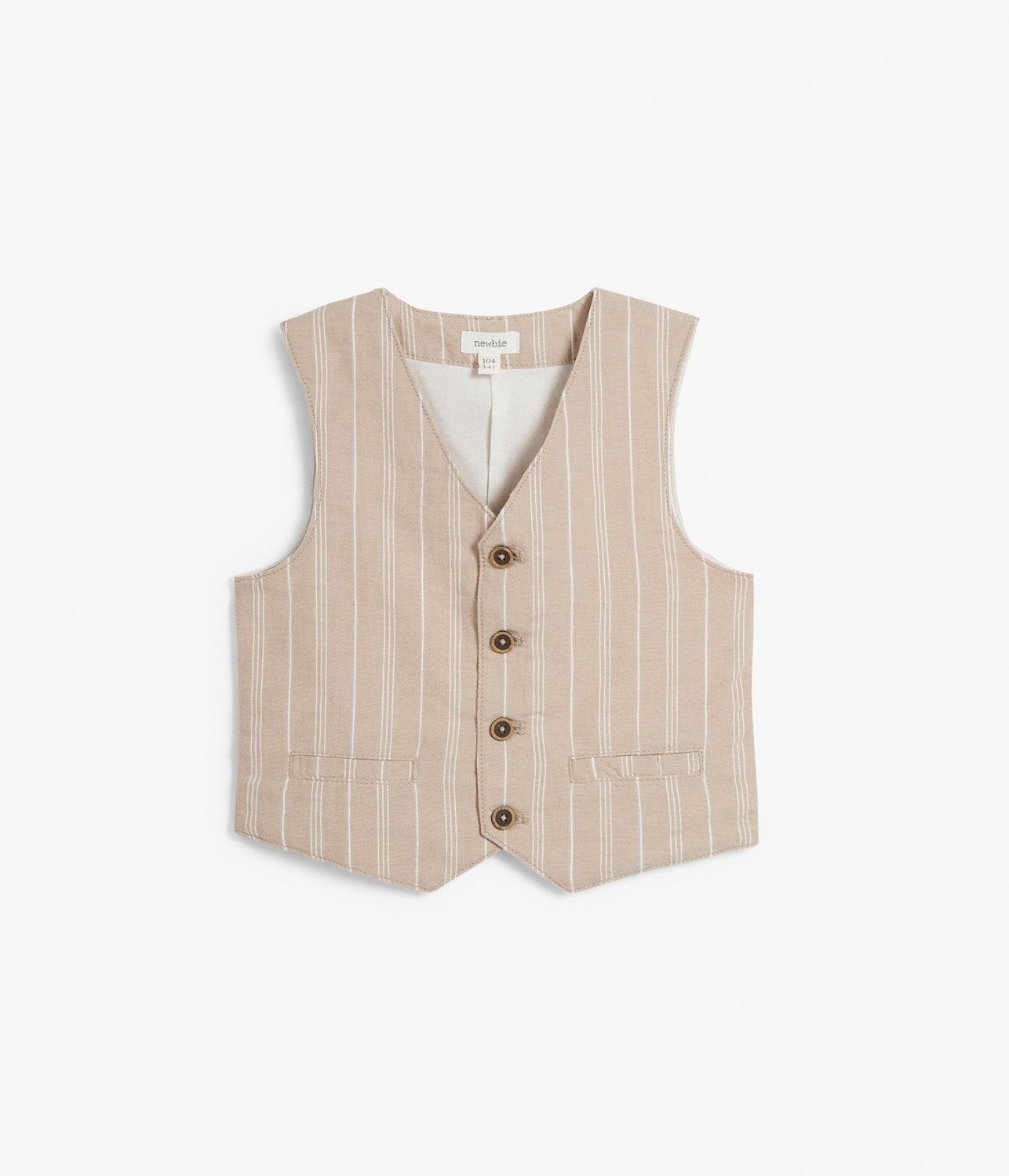 Kids beige striped suit vest