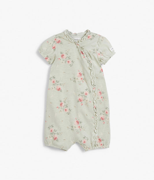 Baby green floral romper