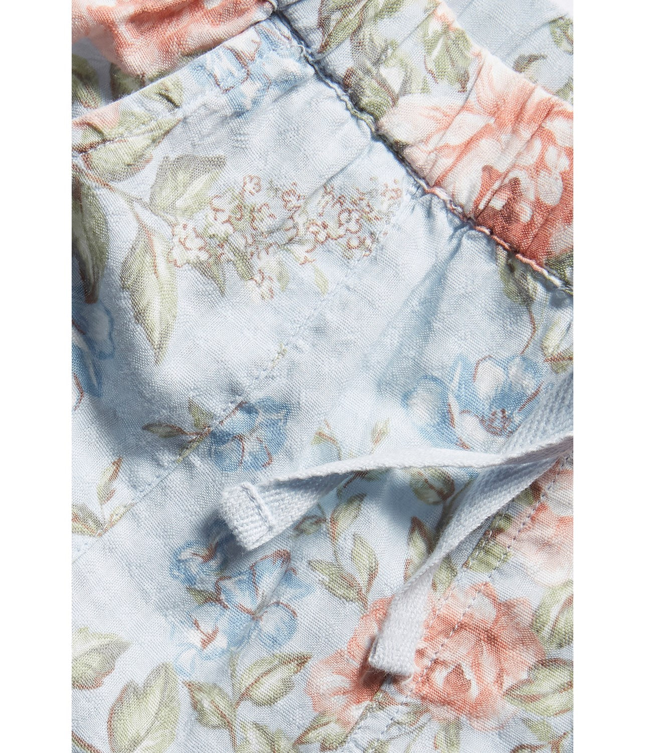 Baby blue floral woven shorts