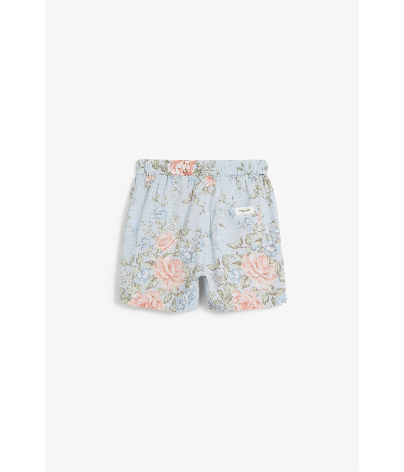 Baby blue floral woven shorts