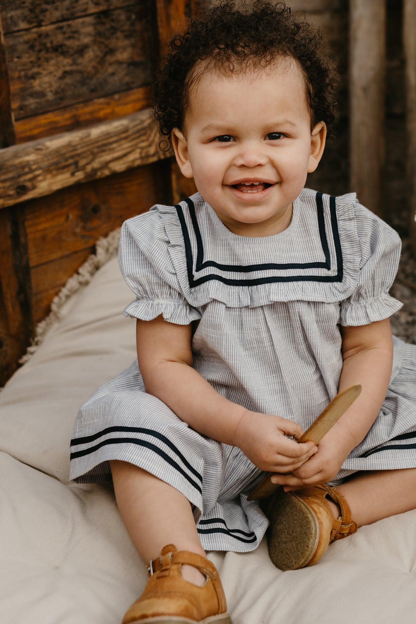 Baby blue striped Sailor's dress