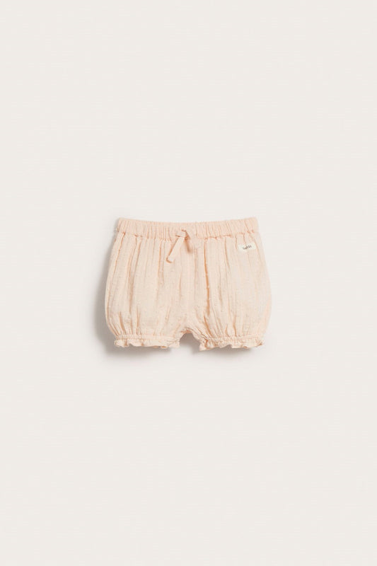 Baby peach dobby dot cotton crepe shorts