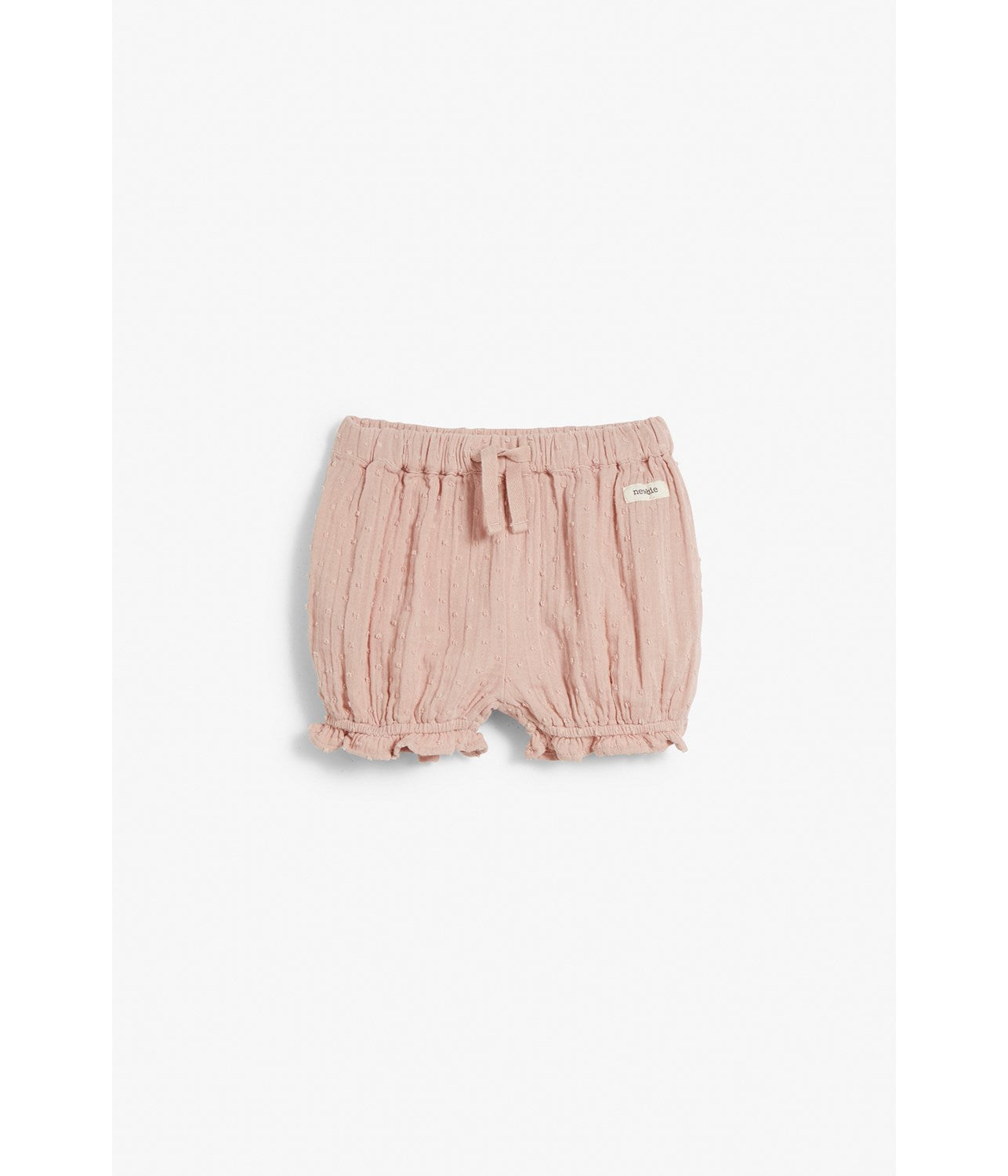 Baby pink polka dot cotton crepe shorts