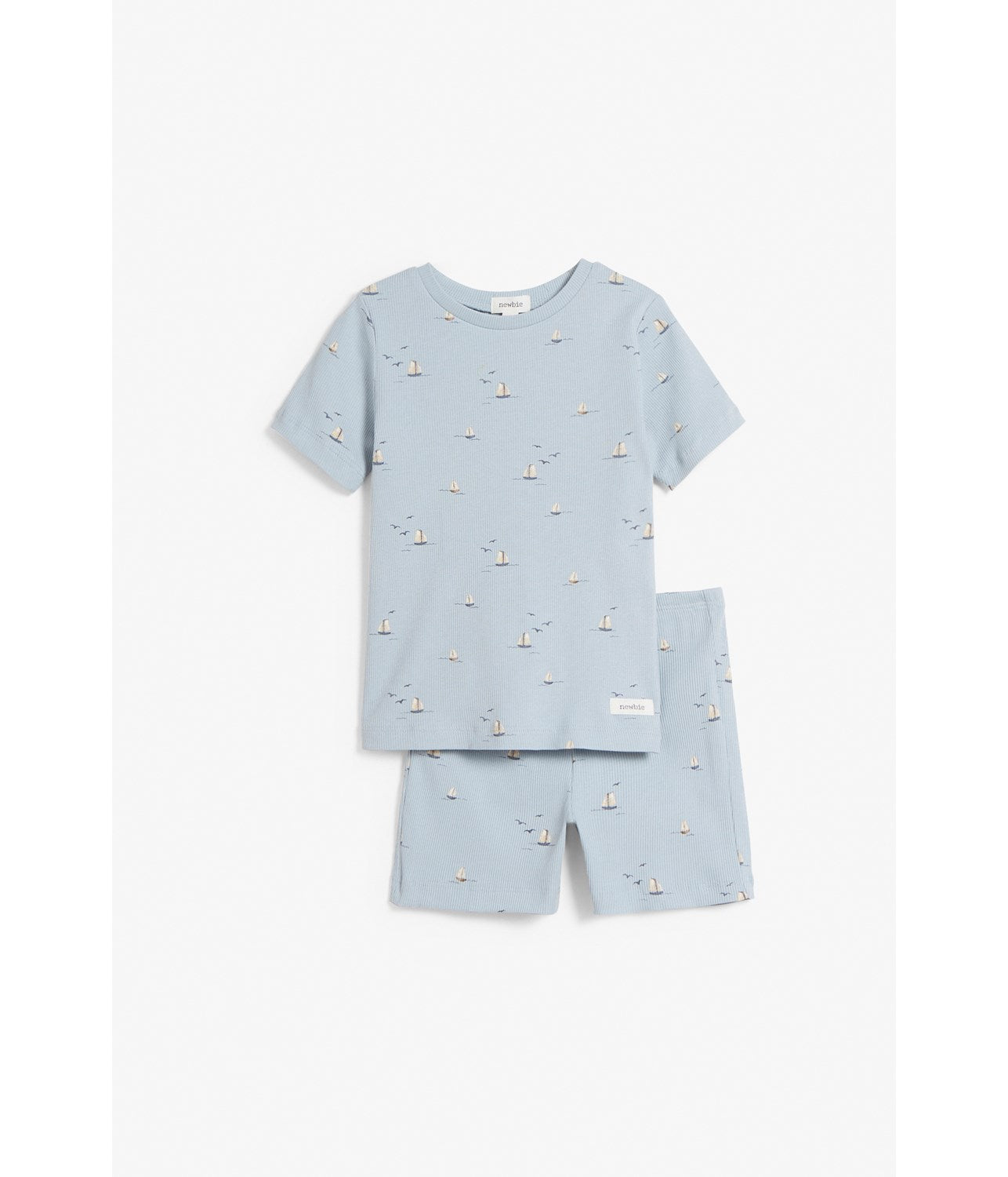 Kids blue sailboat print pajama set