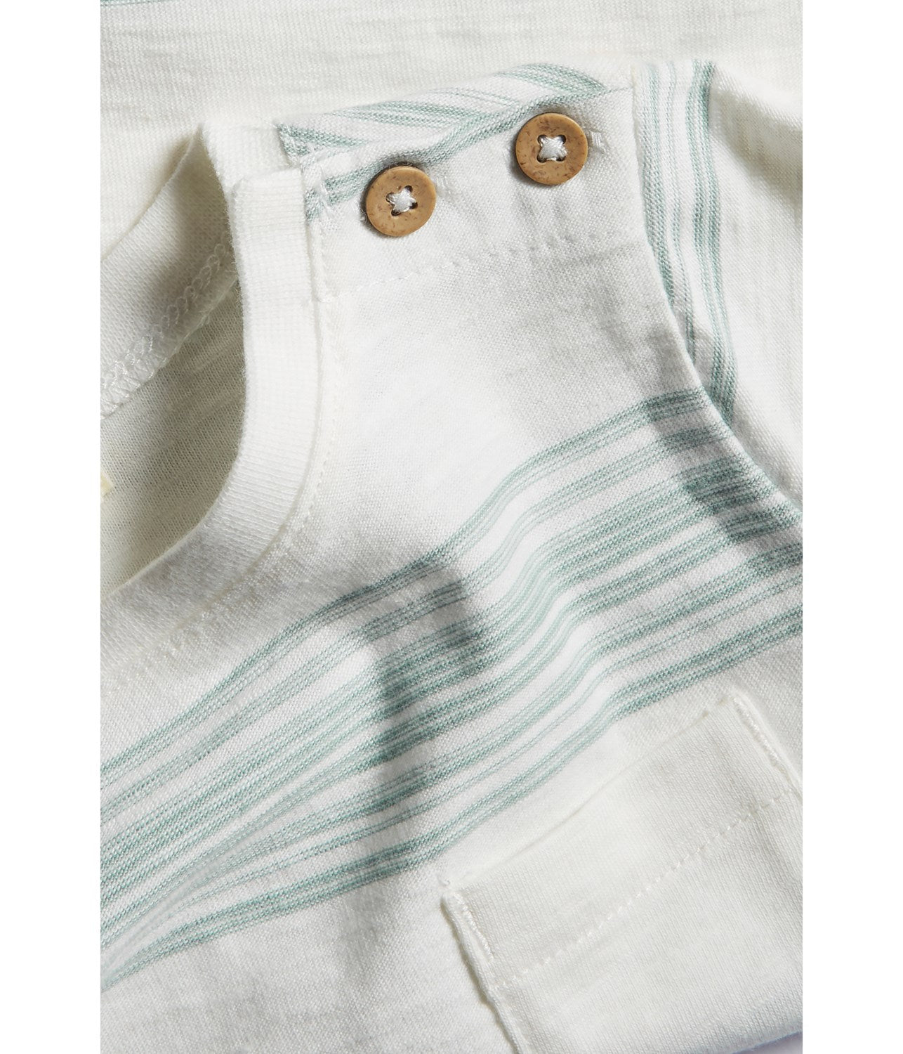 Baby blue striped short-sleeved bodysuit