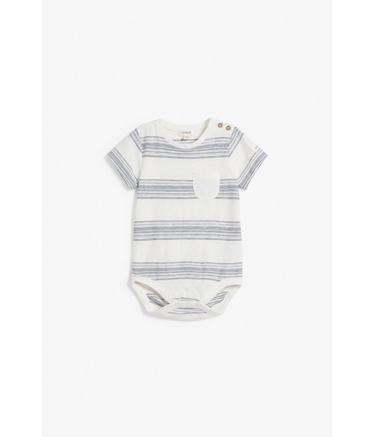 Baby navy striped short-sleeved bodysuit