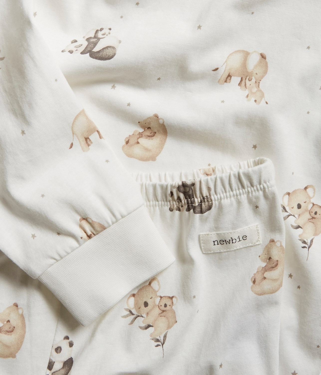 Kids white animal two-piece pajamas