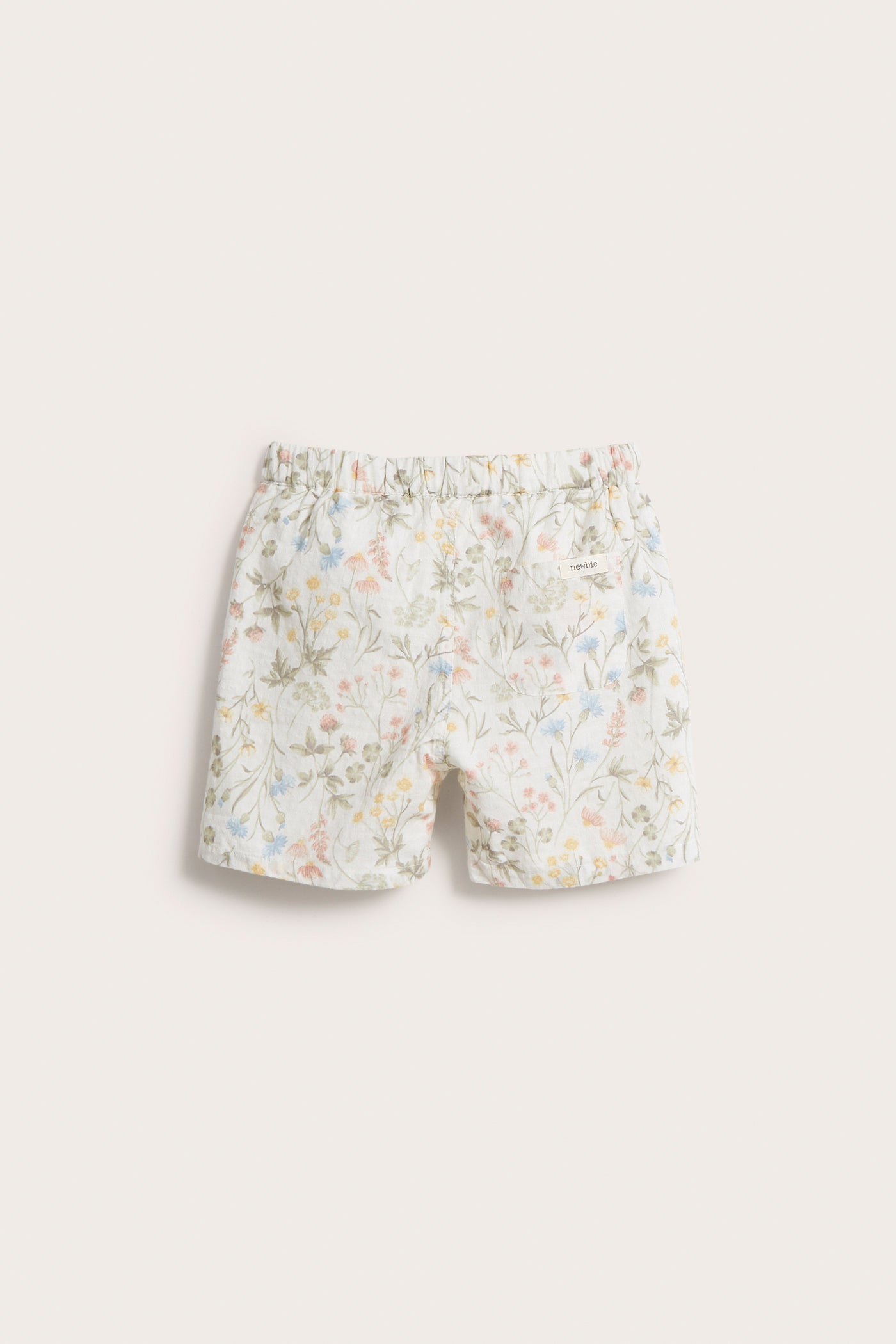 Kids white meadow flower shorts