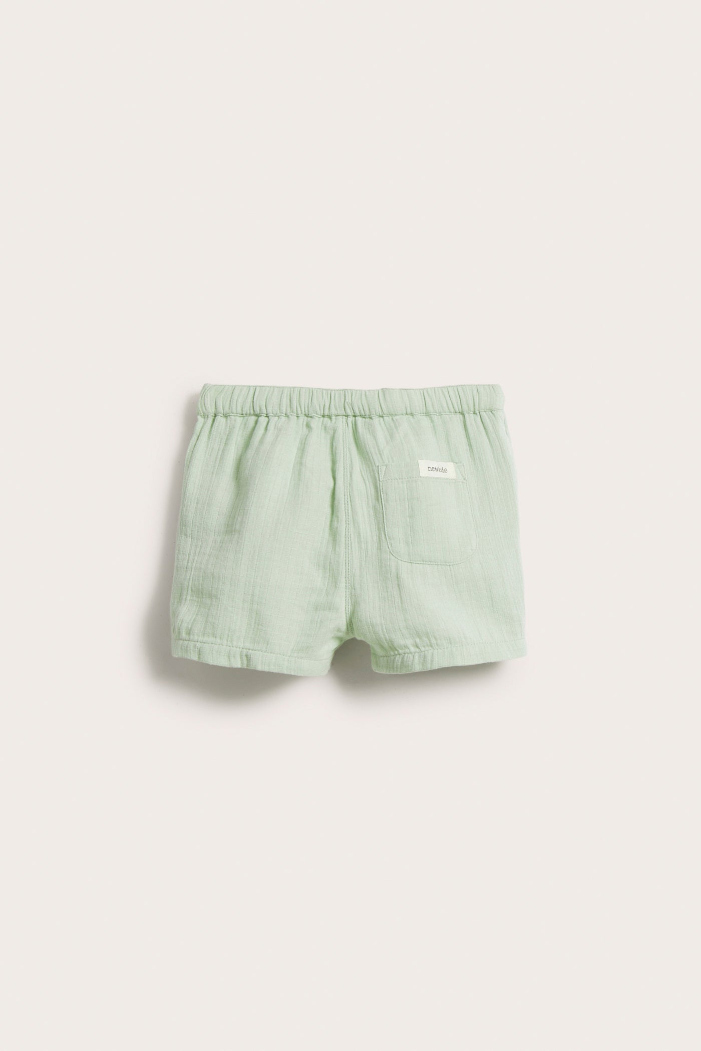 Baby green cotton muslin shorts