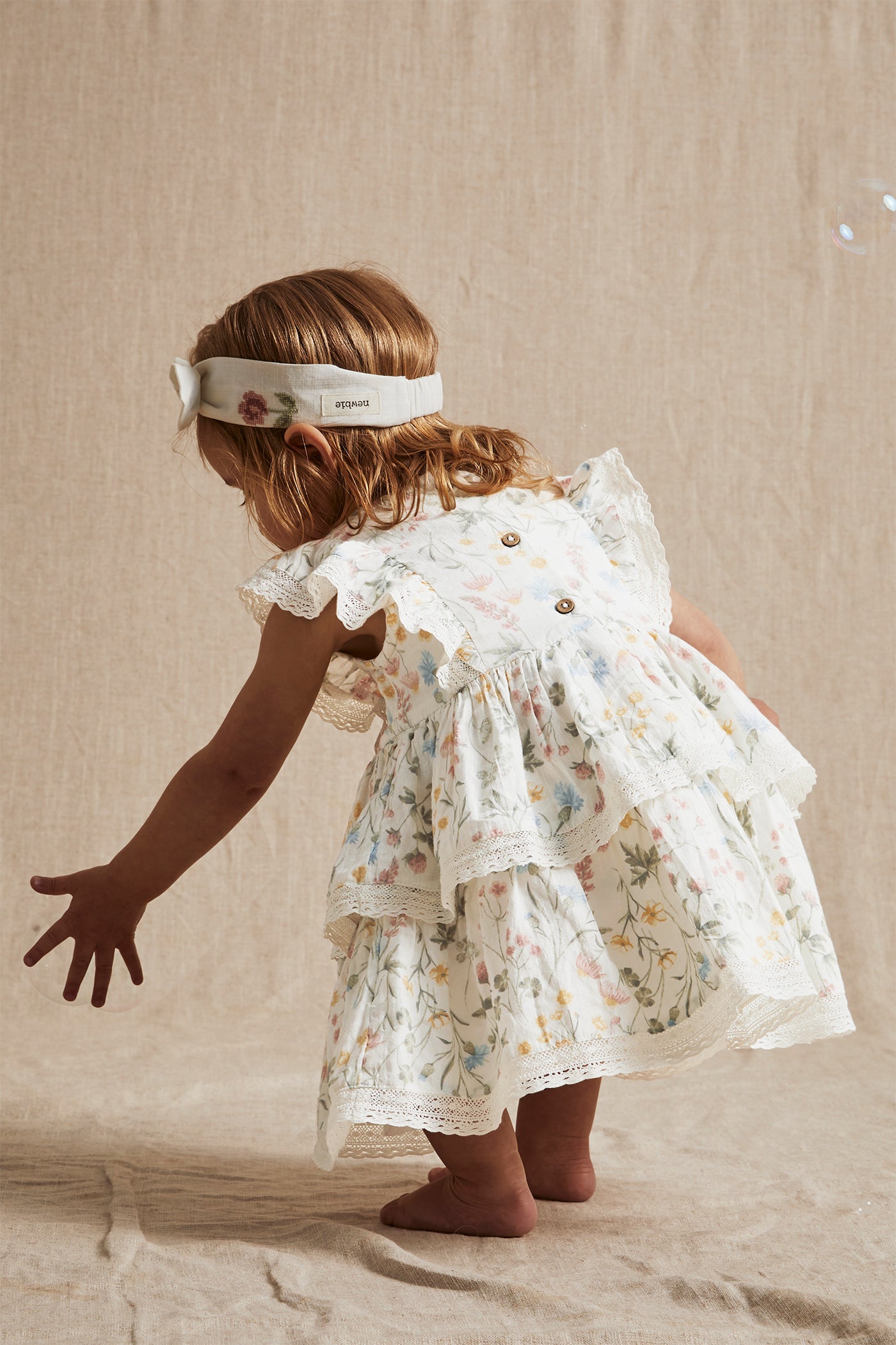 Baby white meadow flower dress