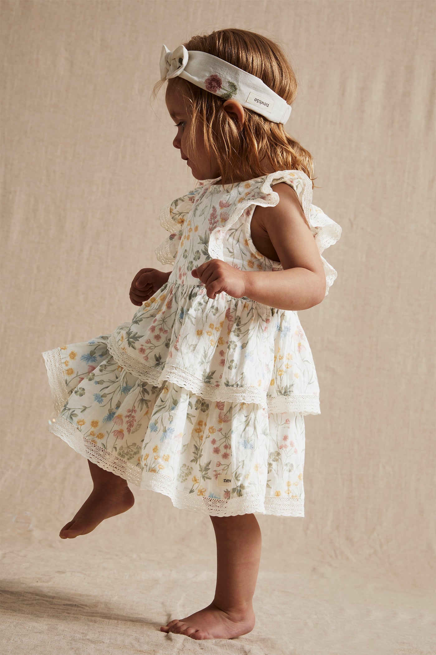 Baby white meadow flower dress