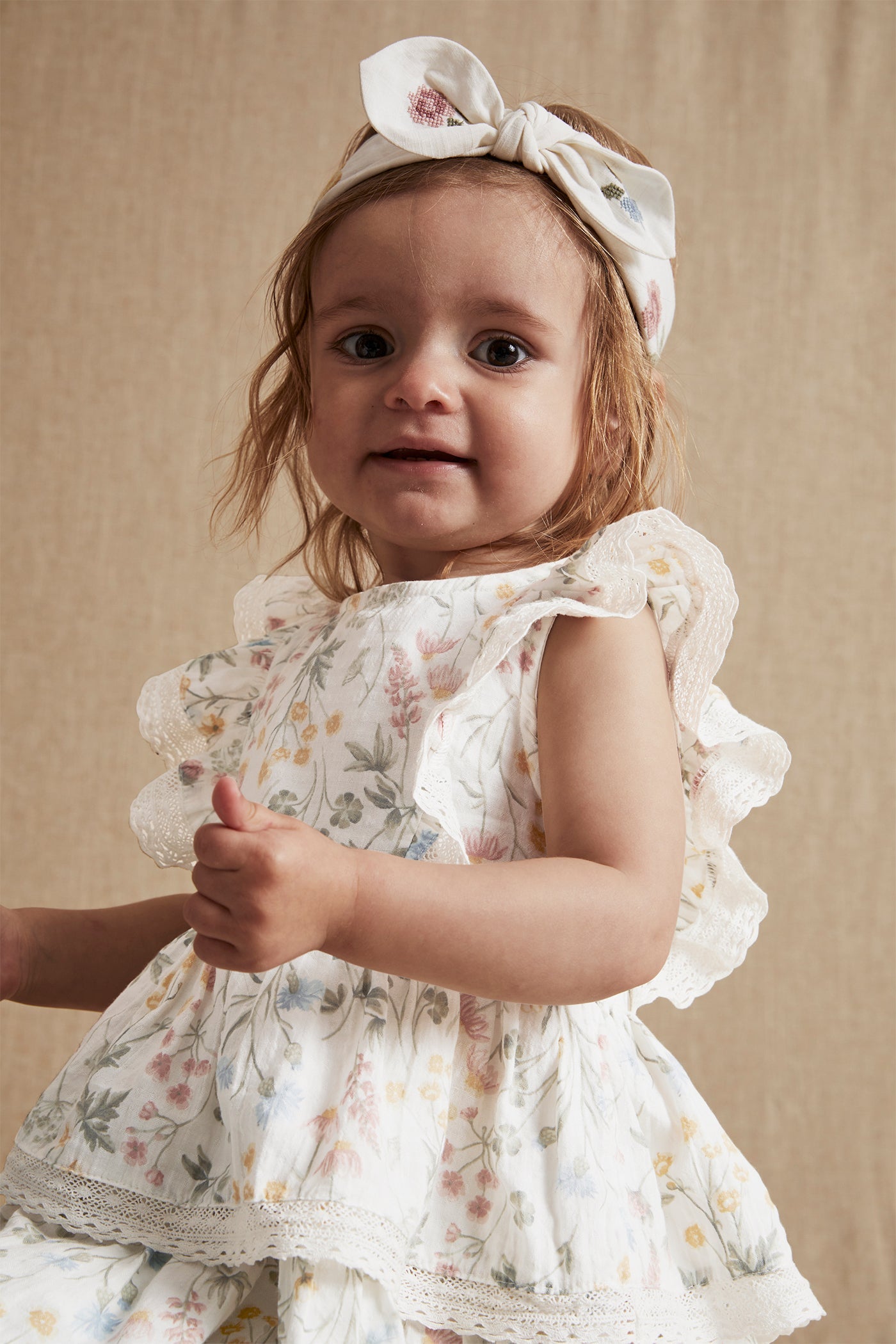 Baby white meadow flower dress