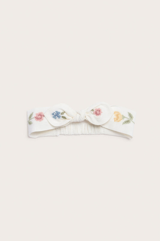 Baby & kids white floral embroidery headband