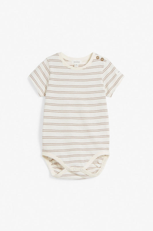 Baby beige/white striped bodysuit