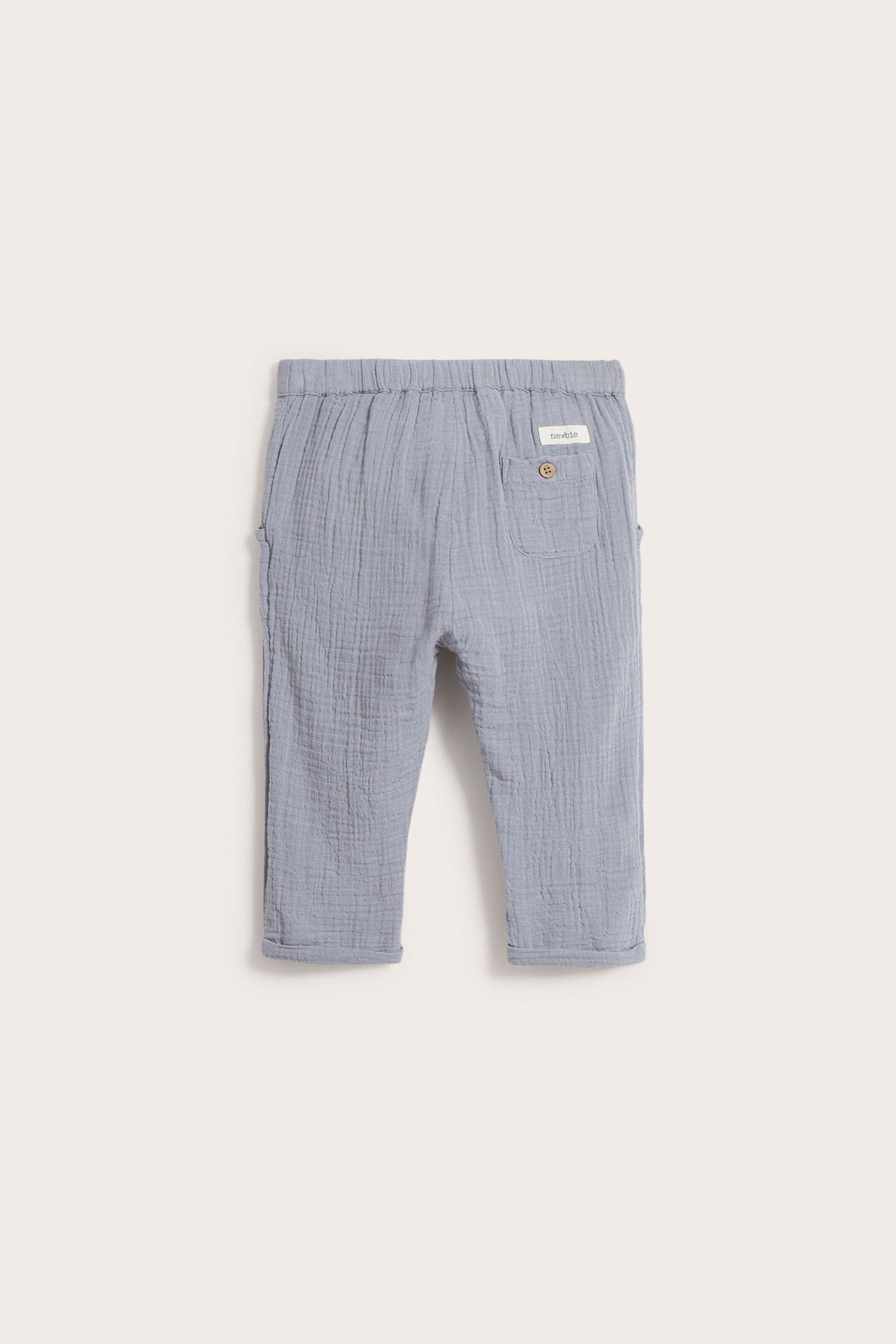 Baby blue/grey cotton muslin pants