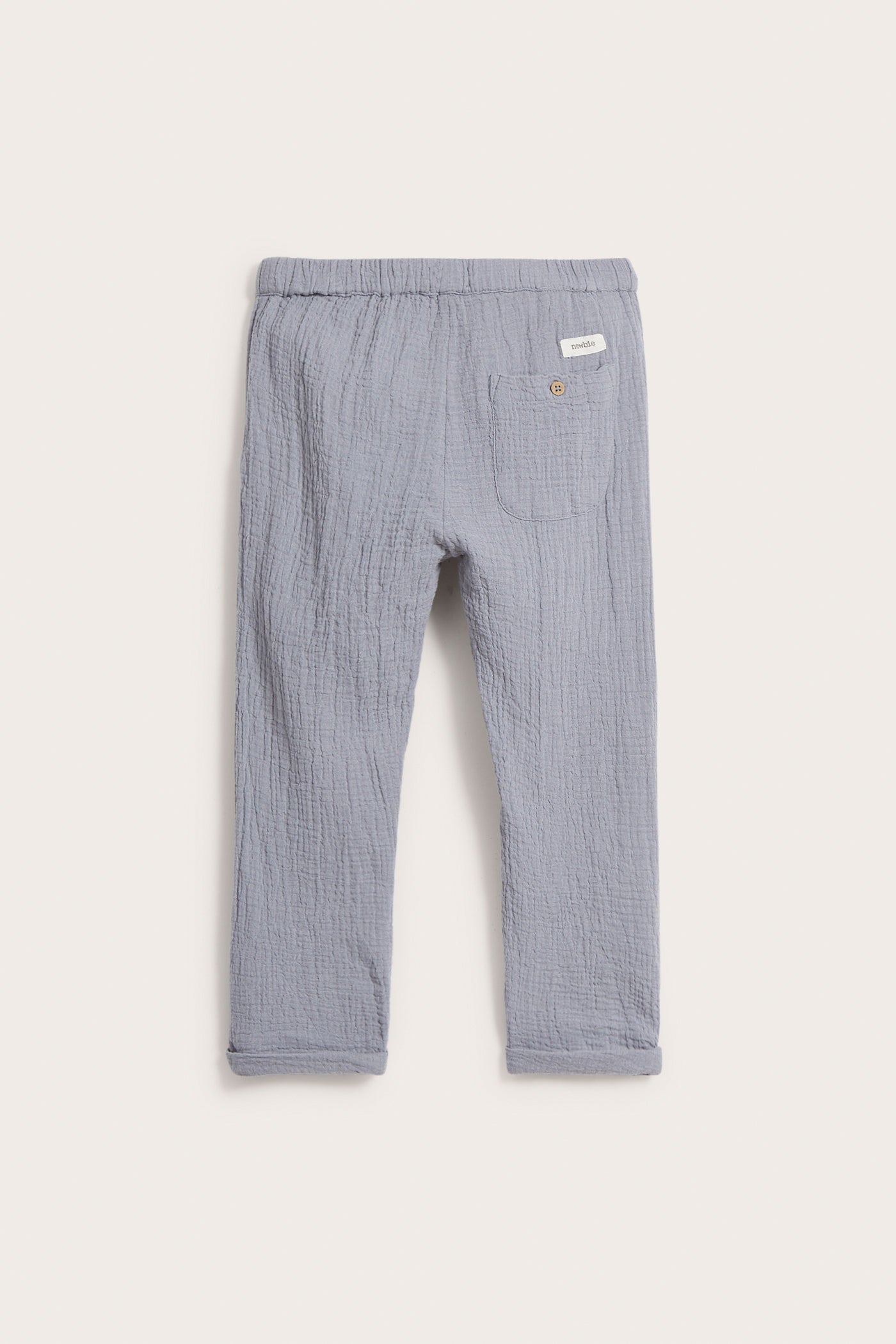 Kids blue/grey cotton muslin pants