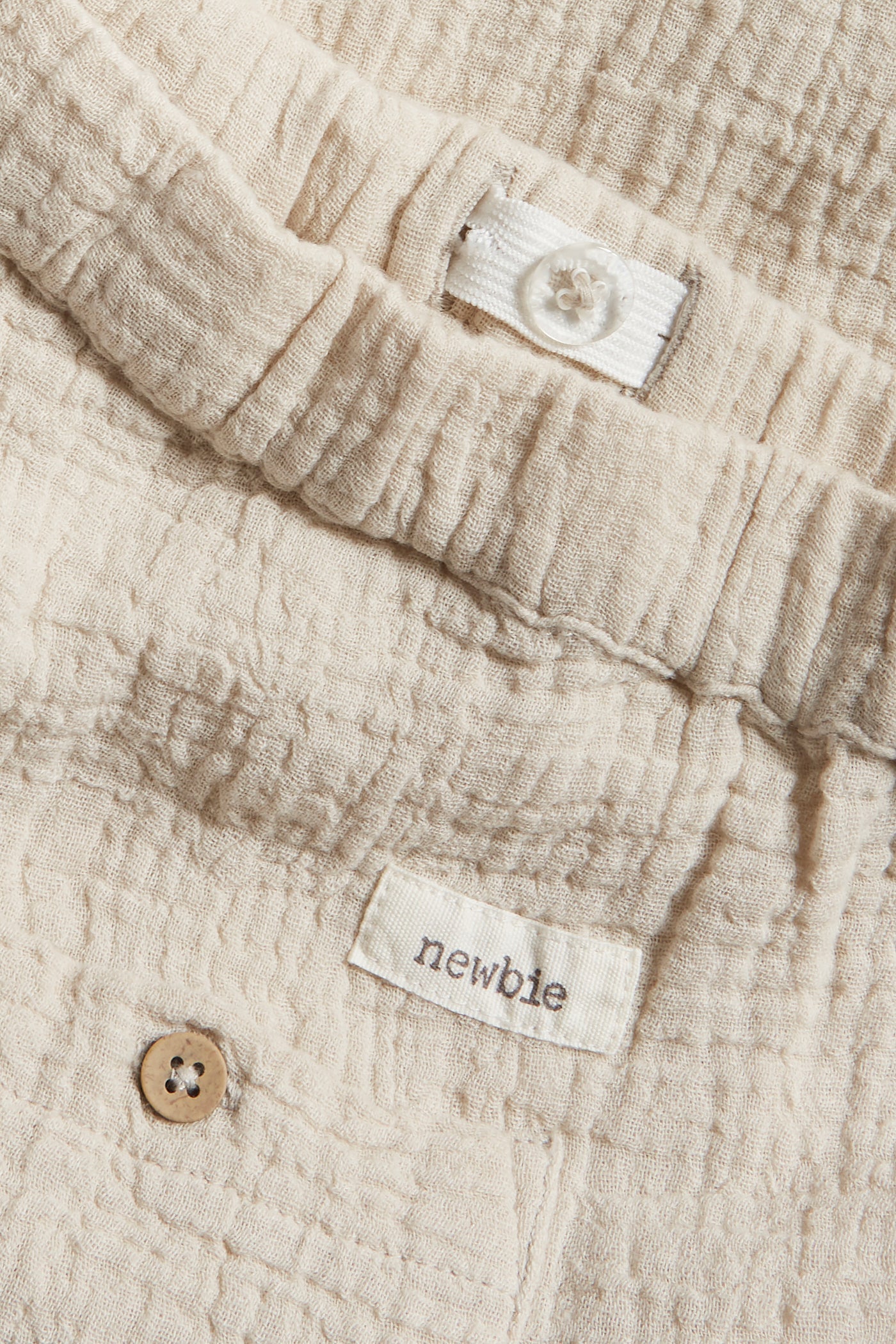 Kids beige cotton muslin pants