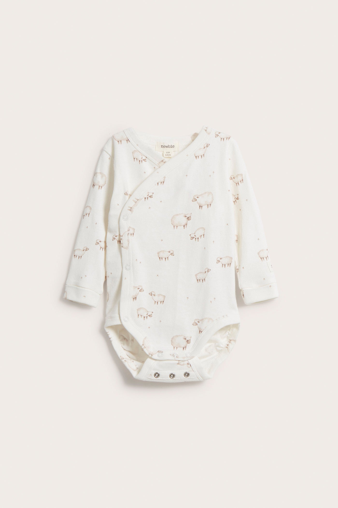 Baby white lamb patterned bodysuit