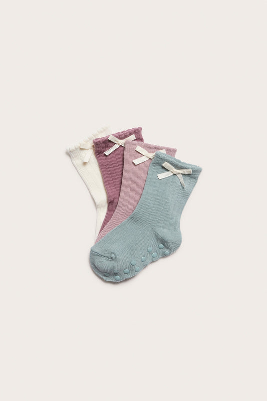 Baby multi bow socks 4-pack