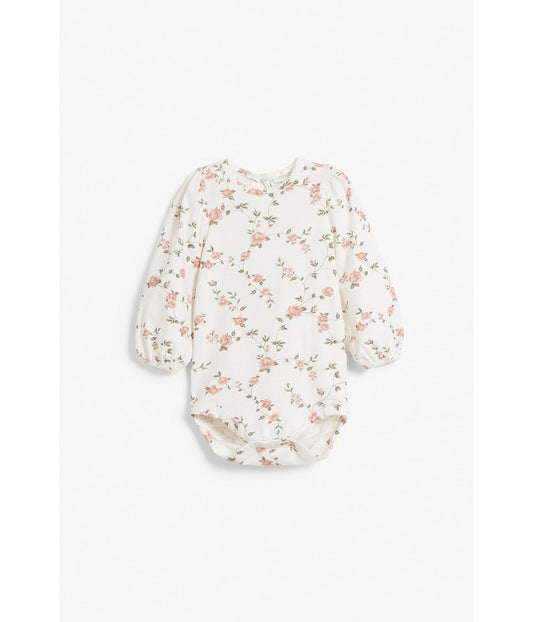 Baby white rose vine bodysuit