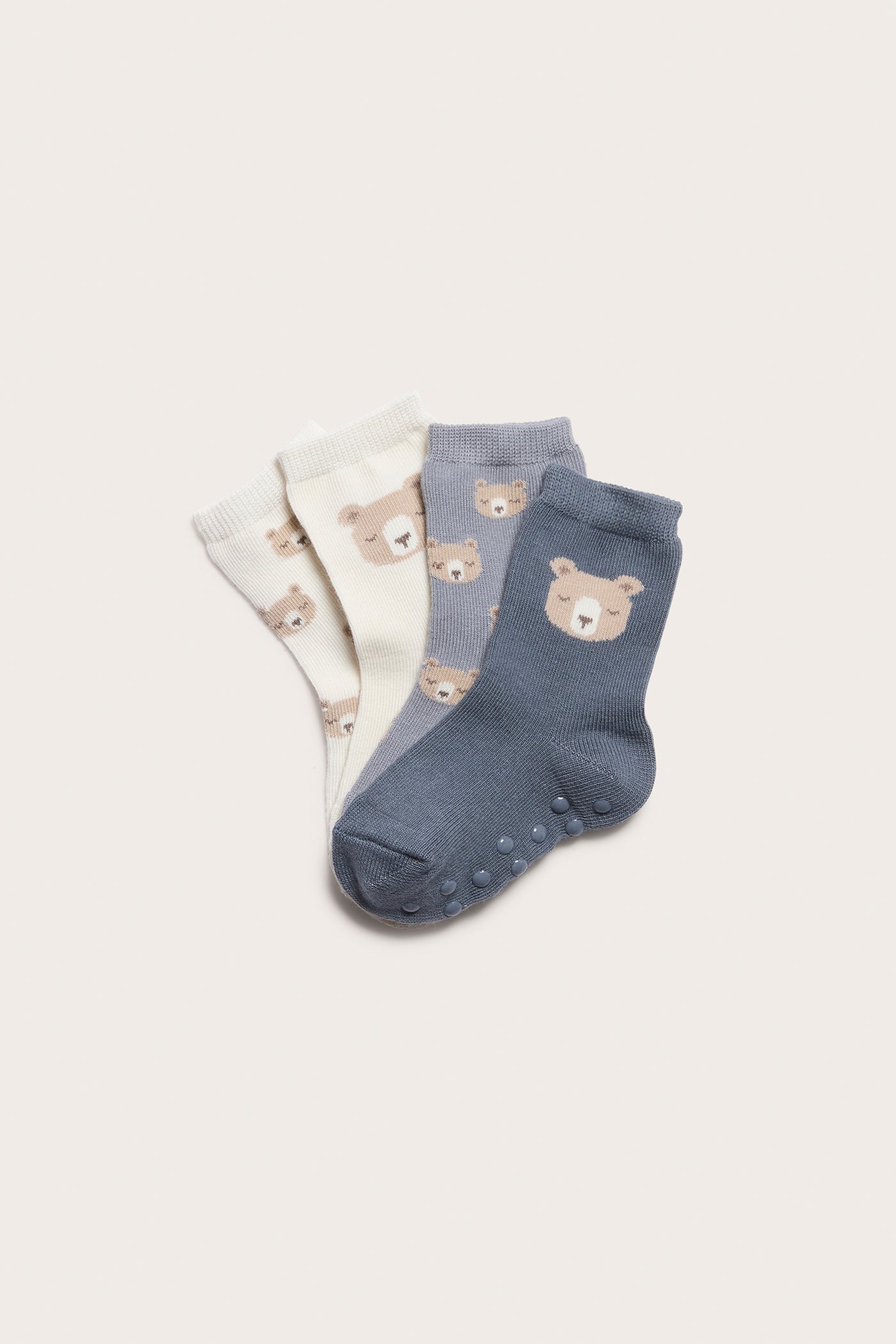 Baby blue teddy bear socks 4-pack