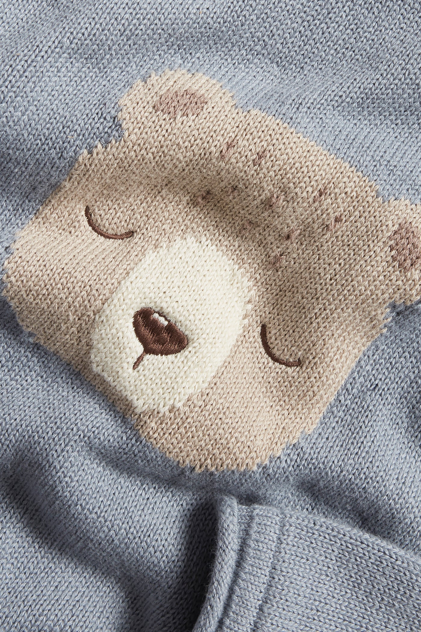 Kids blue jacquard-knit teddy sweater