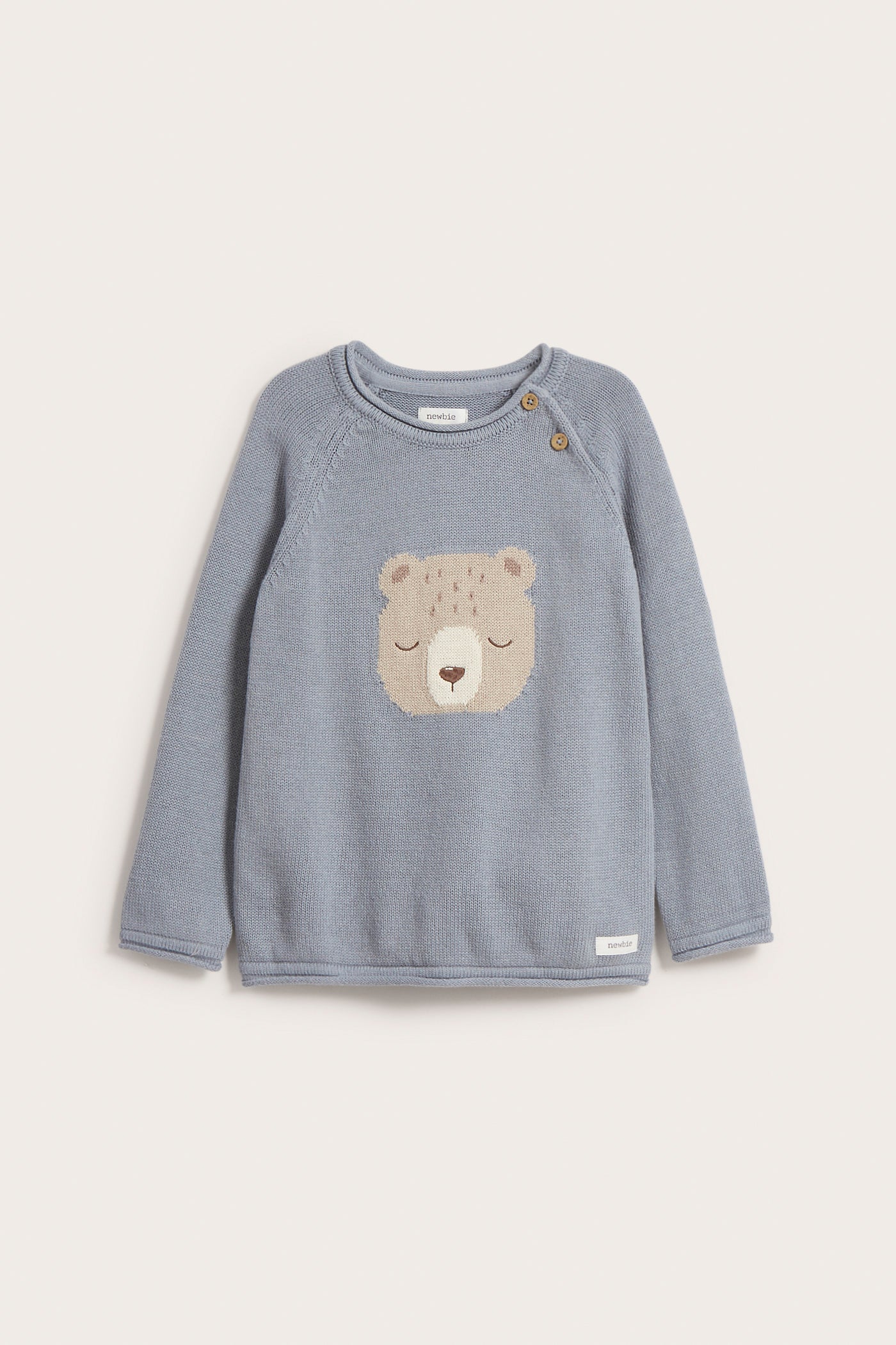 Kids blue jacquard-knit teddy sweater