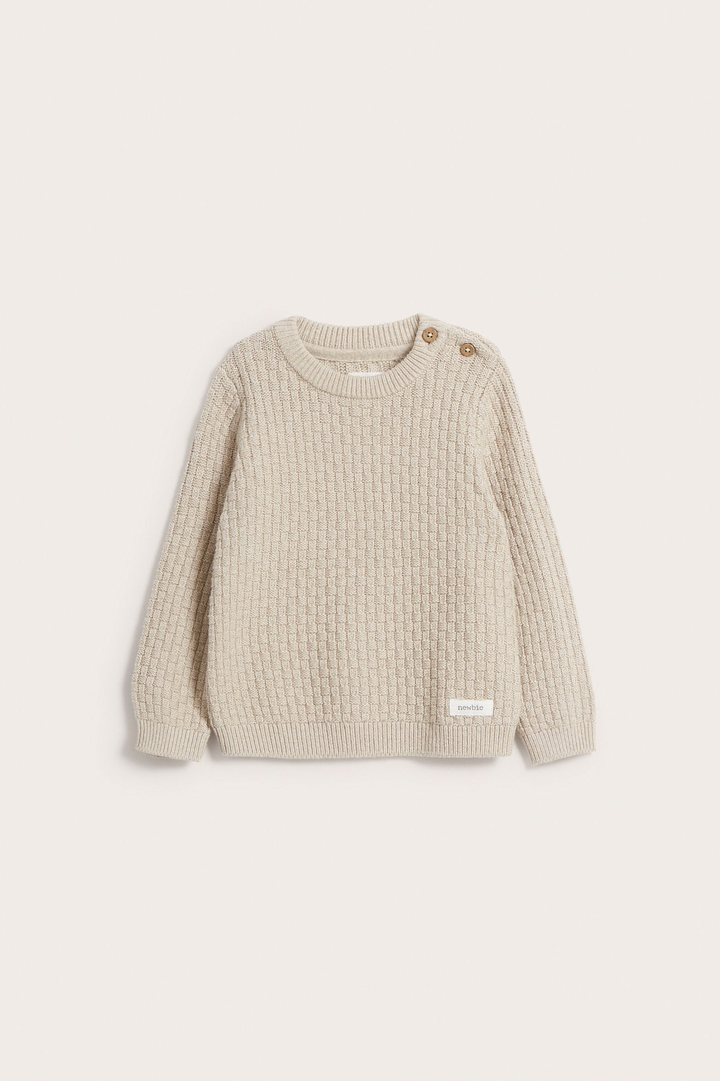 Baby beige pattern knitted sweater