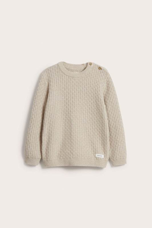 Kids beige pattern knitted sweater