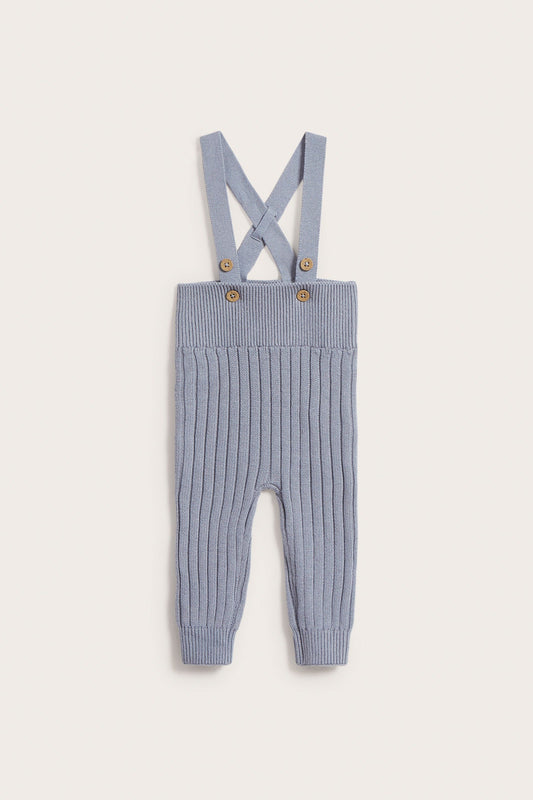 Baby blue knitted suspenders