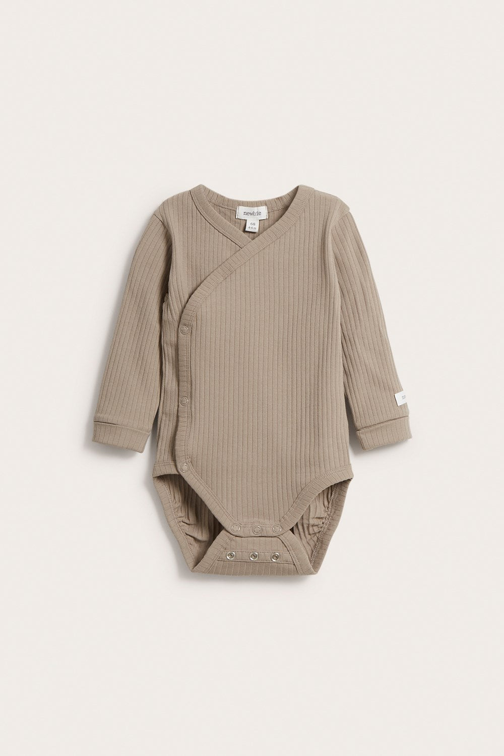 Baby brown ribbed bodysuit with extender