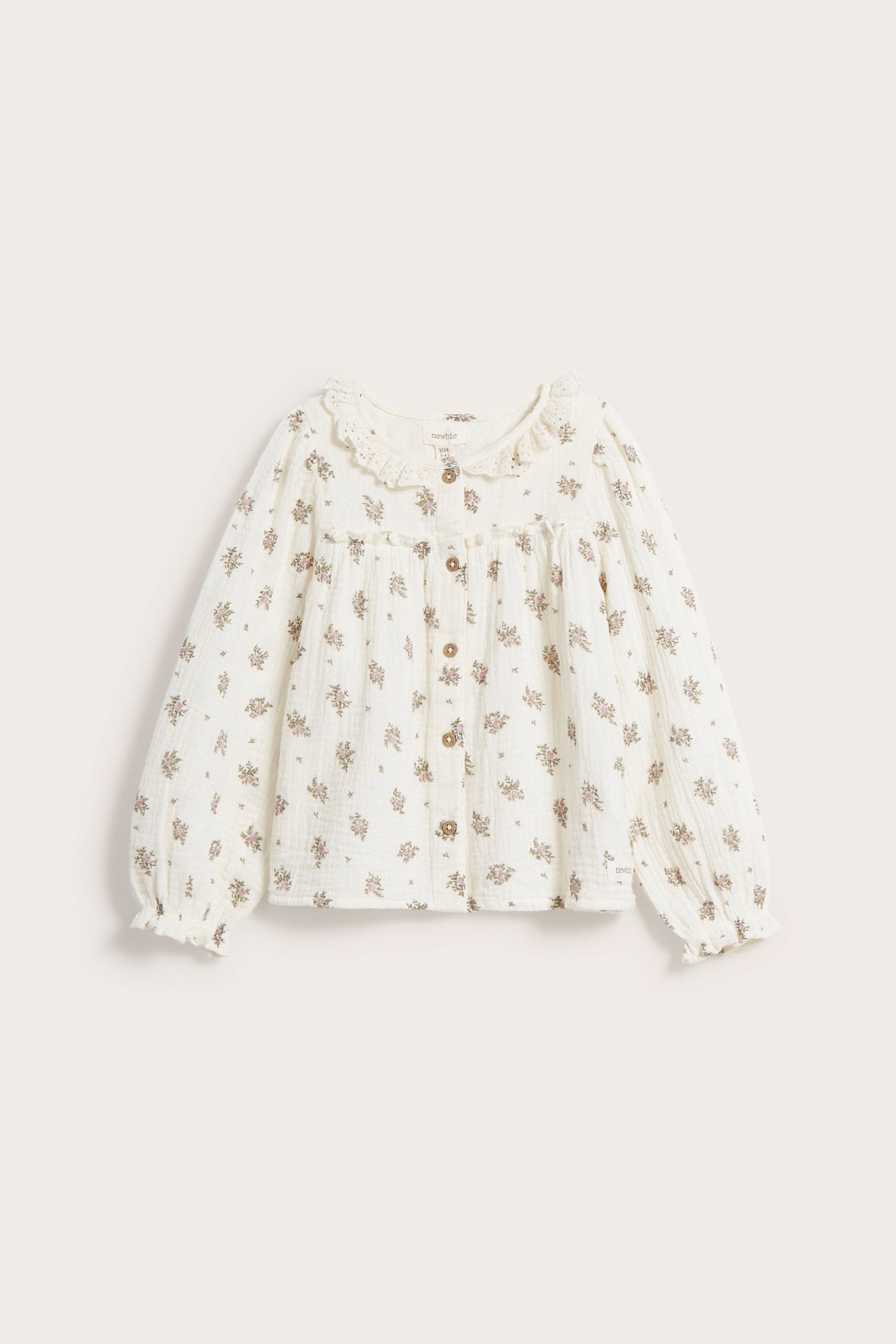 Kids white floral crepe blouse