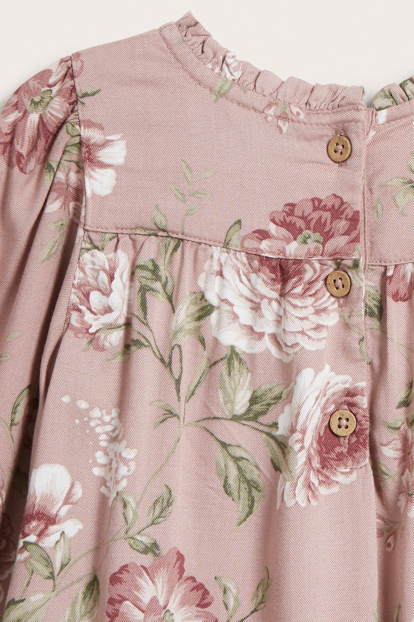 Baby pink floral viscose dress