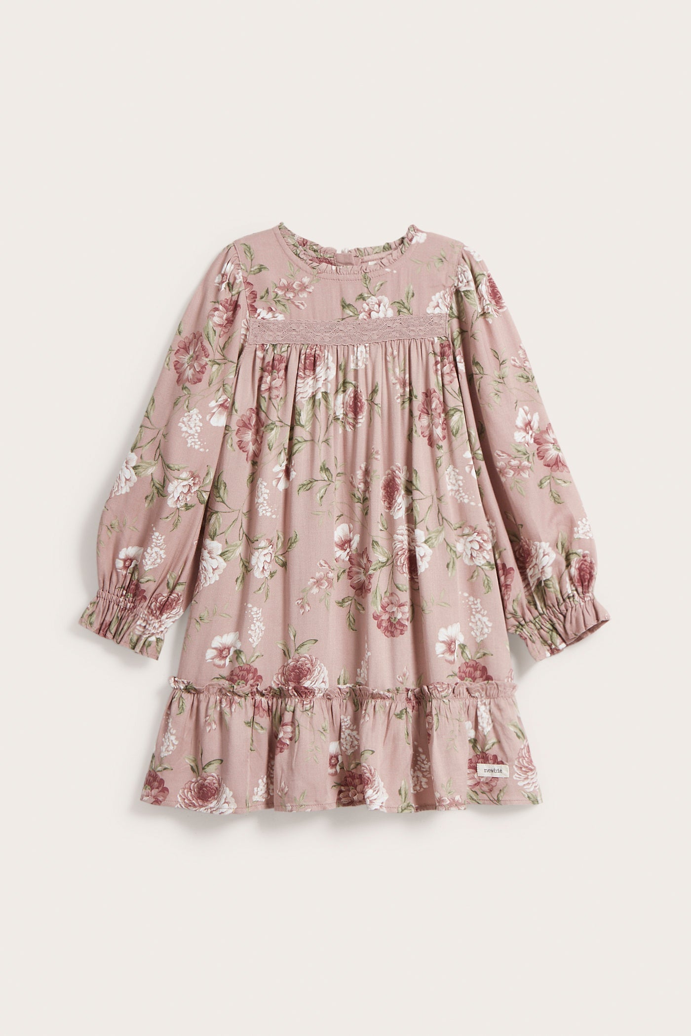 Kids pink floral viscose dress