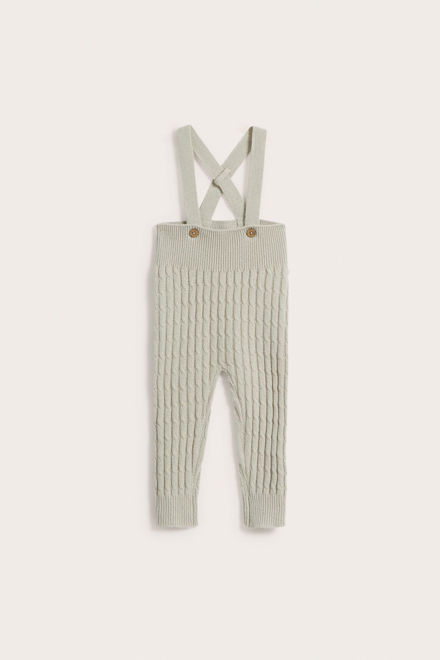 Baby green knitted suspender leggings